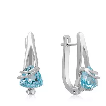 Серебряные серьги с топазами