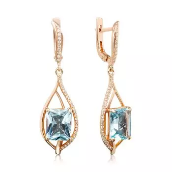 Серебряные серьги с топазами