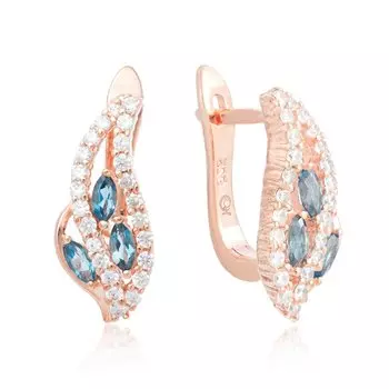 Серебряные серьги с топазами