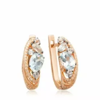 Серебряные серьги с топазами и фианитами