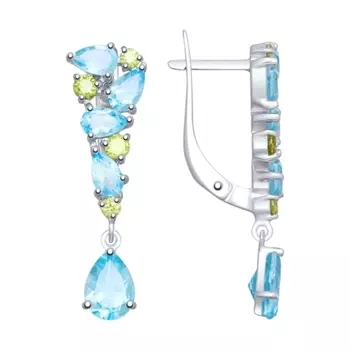 Серебряные серьги с топазами