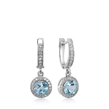 Серебряные серьги с топазами