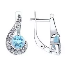 Серебряные серьги с топазами