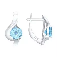 Серебряные серьги с топазами