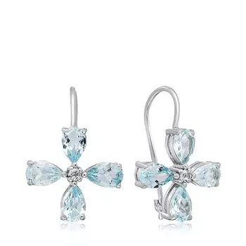 Серебряные серьги с топазами