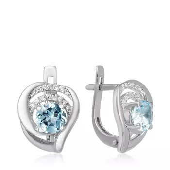 Серебряные серьги с топазами