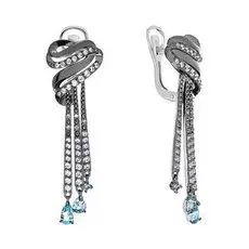 Серебряные серьги с топазами