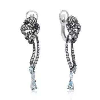 Серебряные серьги с топазами