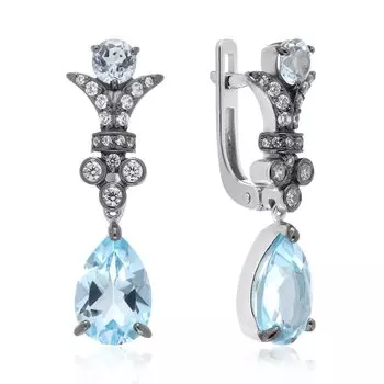 Серебряные серьги с топазами