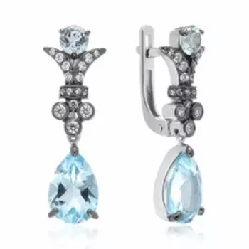 Серебряные серьги с топазами