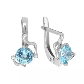 Серебряные серьги с топазами