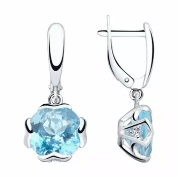 Серебряные серьги с топазами