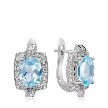 Серебряные серьги с топазами