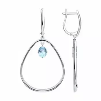 Серебряные серьги с топазами