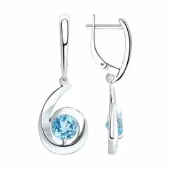 Серебряные серьги с топазами