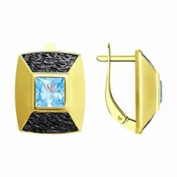 Серебряные серьги с топазами