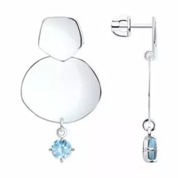 Серебряные серьги с топазами