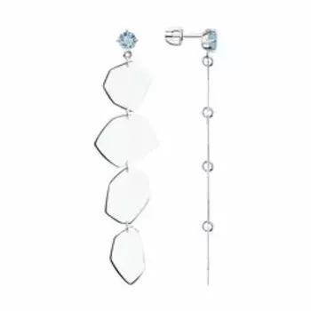 Серебряные серьги с топазами