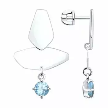 Серебряные серьги с топазами