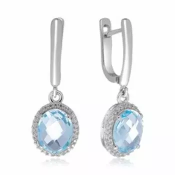 Серебряные серьги с топазами