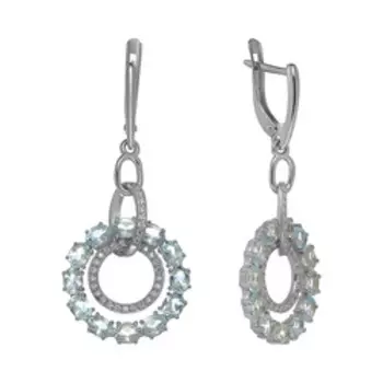 Серебряные серьги с топазами и фианитами