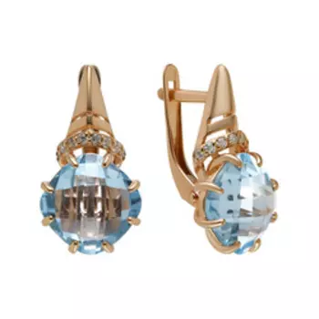 Серебряные серьги с топазами и фианитами