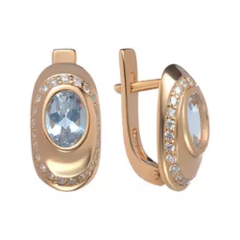 Серебряные серьги с топазами и фианитами