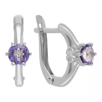 Серебряные серьги с топазами и фианитами