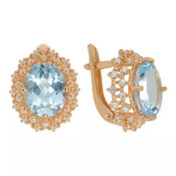 Серебряные серьги с топазами и фианитами