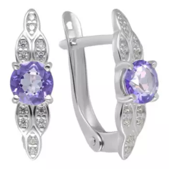 Серебряные серьги с топазами и фианитами