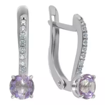 Серебряные серьги с топазами и фианитами