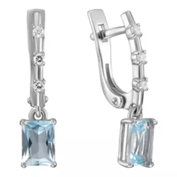 Серебряные серьги с топазами и фианитами