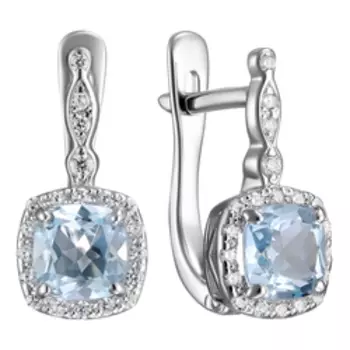 Серебряные серьги с топазами и фианитами