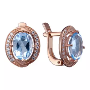 Серебряные серьги с топазами и фианитами