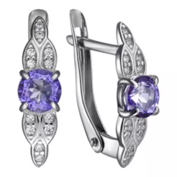 Серебряные серьги с топазами и фианитами