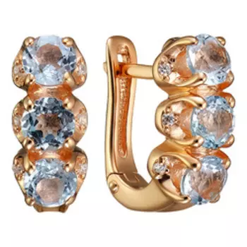 Серебряные серьги с топазами и фианитами