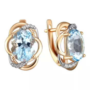 Серебряные серьги с топазами и фианитами