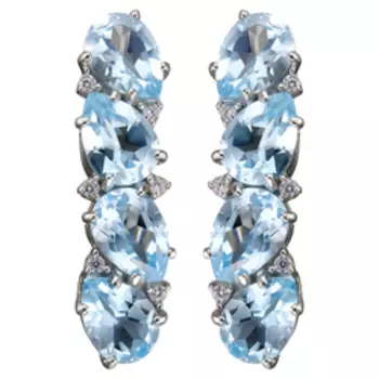 Серебряные серьги с топазами и фианитами