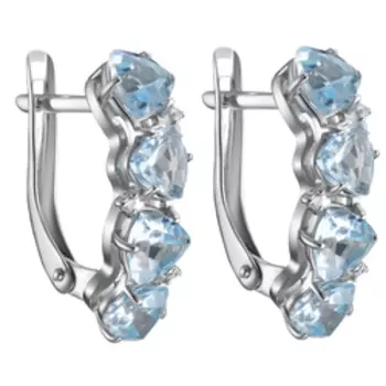 Серебряные серьги с топазами и фианитами