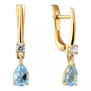 Серебряные серьги с топазами и фианитами