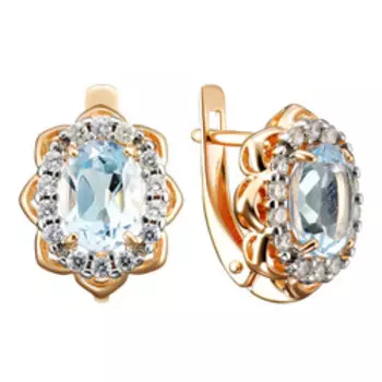 Серебряные серьги с топазами и фианитами