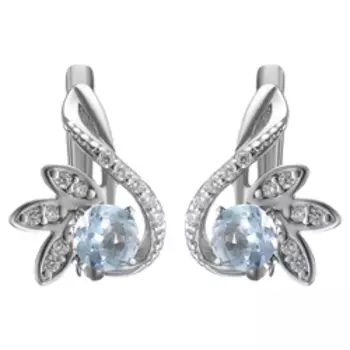 Серебряные серьги с топазами и фианитами