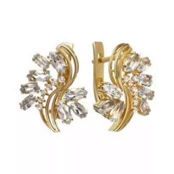 Серебряные серьги с топазами и фианитами