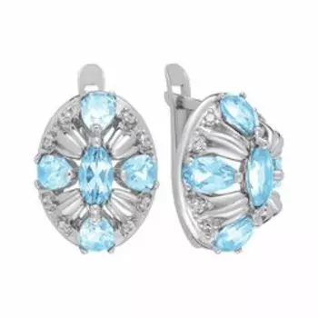 Серебряные серьги с топазами и фианитами