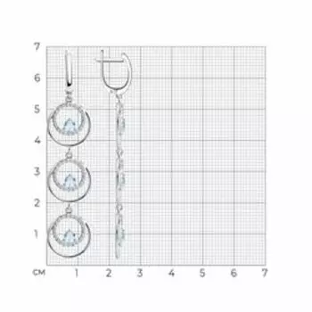 Серебряные серьги с топазами и фианитами