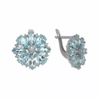 Серебряные серьги с топазами и фианитами