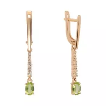 Серебряные серьги с топазами и хризолитами