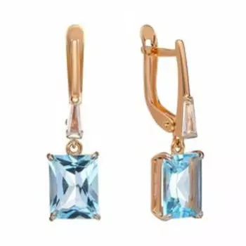 Серебряные серьги с топазами и кубическим цирконием