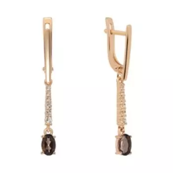 Серебряные серьги с топазами и раухтопазами