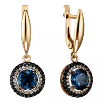 Серебряные серьги с топазами и шпинелью